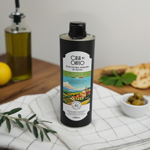 Oliwa Extra Vergine Casa di Orfeo 500 ml Sycylia, Włochy, minimalny zakup 4 puszki Oliwa Extra Vergine Casa di Orfeo 500 ml Sycylia, Włochy, minimalny zakup 4 puszki