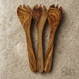 Łyżko-widelec z drewna oliwnego 30cm