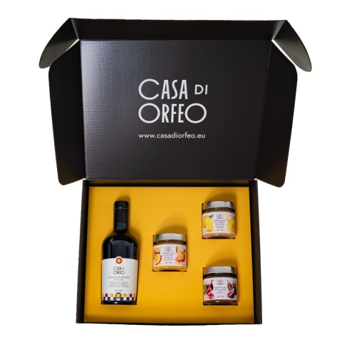 Dolce Vita - oliwa EVO + marmolady z pomarańczy i cytryn oraz konfitura z fig