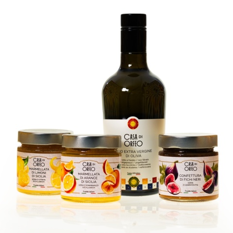 Dolce Vita - oliwa EVO + marmolady z pomarańczy i cytryn oraz konfitura z fig