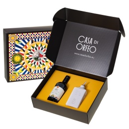 Włoski prezent - oliwa EVO + oliera Lattina Bianco 300 ml