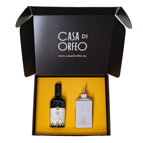 Włoski prezent - oliwa EVO + oliera Lattina Bianco 300 ml