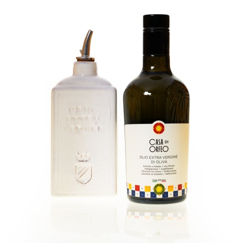 Włoski prezent - oliwa EVO + oliera Lattina Bianco 300 ml
