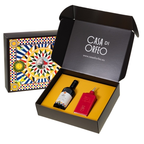 Włoski prezent - oliwa EVO + oliera Lattina Rosso 300 ml