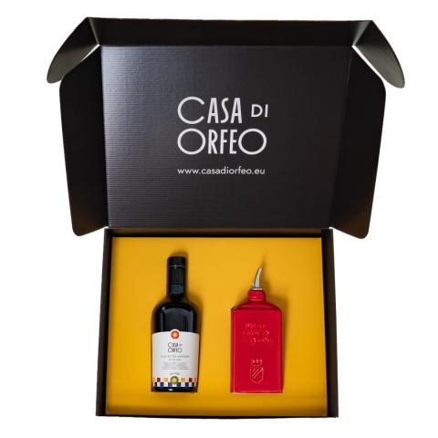 Włoski prezent - oliwa EVO + oliera Lattina Rosso 300 ml
