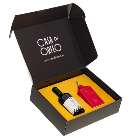 Włoski prezent - oliwa EVO + oliera Lattina Rosso 300 ml