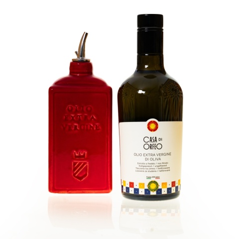 Włoski prezent - oliwa EVO + oliera Lattina Rosso 300 ml